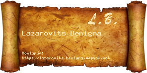 Lazarovits Benigna névjegykártya